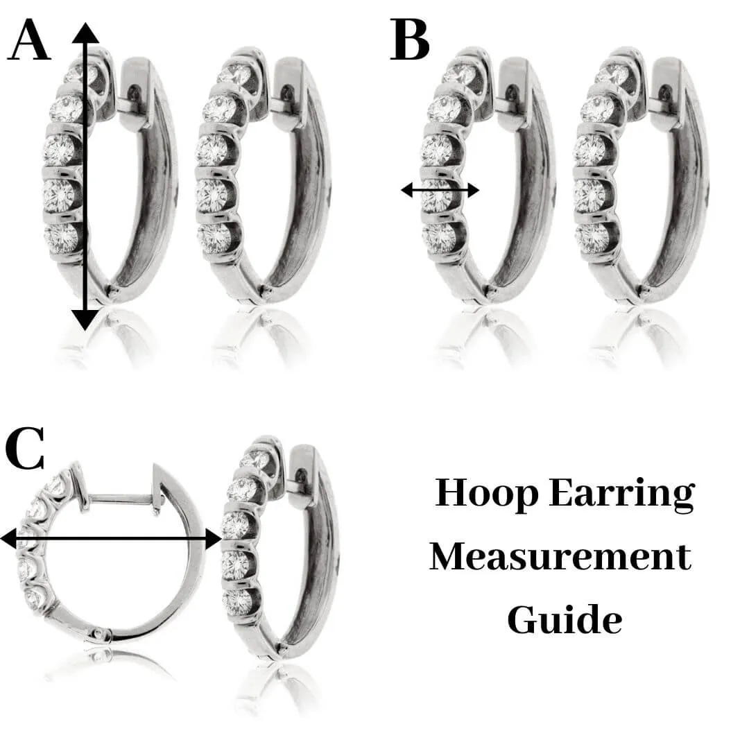 White Gold 4.20 Carat Diamond Hoop Earrings